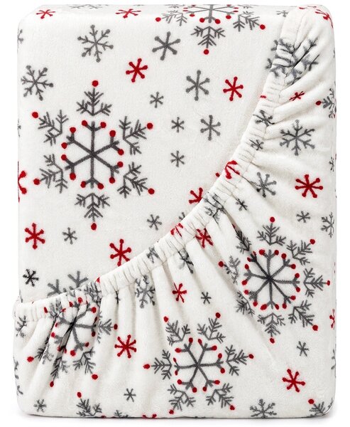 4Home Vánoční prostěradlo mikroflanel Snowflakes, 180 x 200 cm