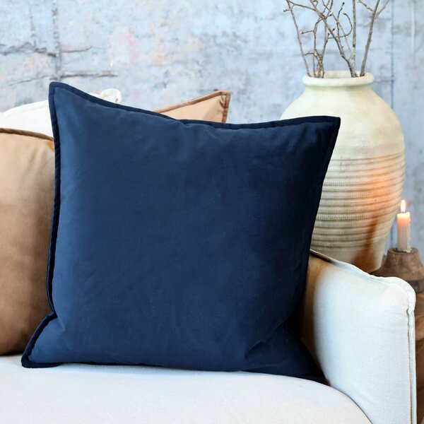 Sametový povlak na polštář Aix Indigo Blue 50 × 50 cm
