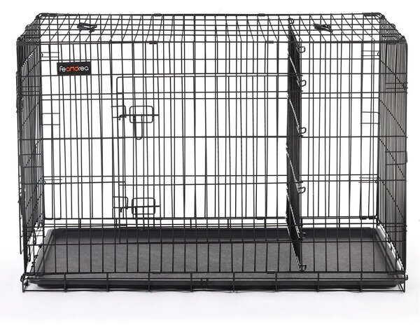 SONGMICS Přepravní klec pro zvířata Dureo 122 cm černá