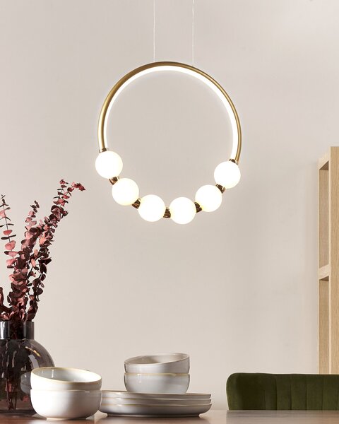 LED závěsná lampa FANE Kov Zlatá