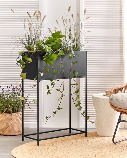 Květináč na stojanu TAPIEN Kov 70 cm Černá