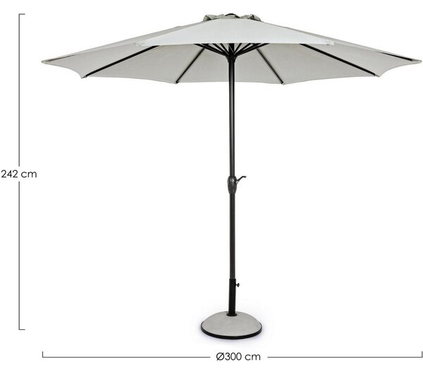 Bizzotto Světle šedý slunečník Kalife Ø 300 cm