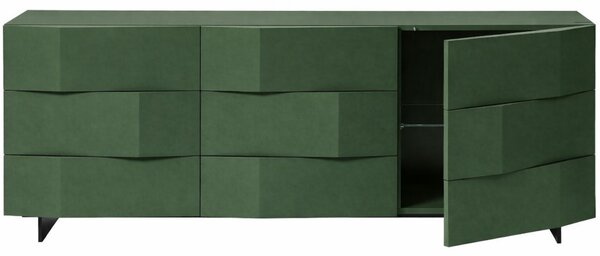 Olivově zelená komoda Marco Barotti Linea Diamond 180 x 45 cm