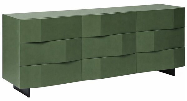 Olivově zelená komoda Marco Barotti Linea Diamond 180 x 45 cm