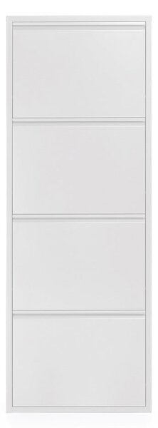 Bílý kovový výklopný botník 50x136x15 cm Ode – Kave Home