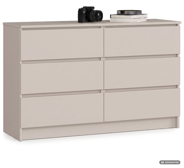Ak furniture Komoda CLP 6SZ 120 cm kašmír