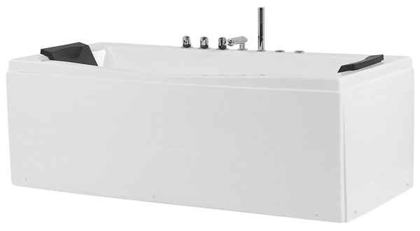 Rohová vířivá vana s LED osvětlením MOOR 173 x 81 cm Bílá