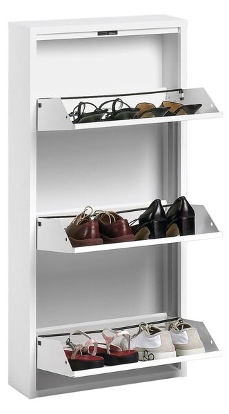 Bílý kovový výklopný botník 50x103x15 cm Ode – Kave Home