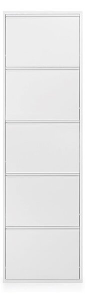 Bílý kovový výklopný botník 50x169x15 cm Ode – Kave Home
