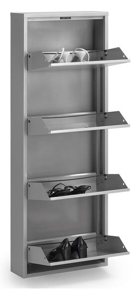 Bílý kovový výklopný botník 50x136x15 cm Ode – Kave Home