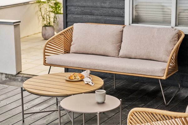 Nordic Living Béžový zahradní set pohovky, křesel a stolků Vellano