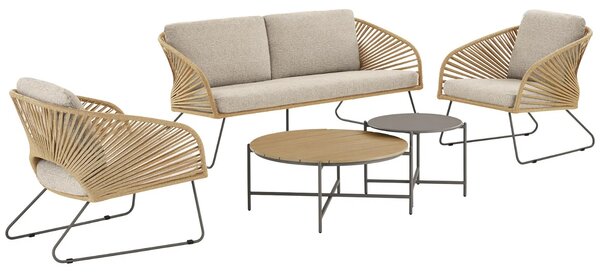 Nordic Living Béžový zahradní set pohovky, křesel a stolků Vellano
