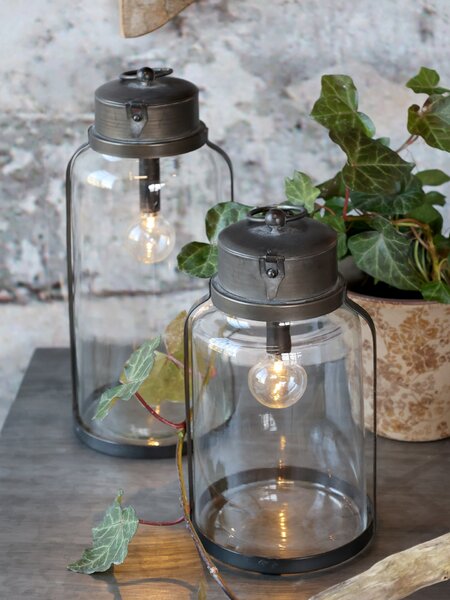 Svítící LED lucerna Antique Coal 23,5 cm