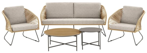 Nordic Living Béžový zahradní set pohovky, křesel a stolků Vellano