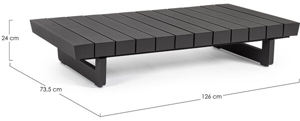 Bizzotto Šedý hliníkový zahradní stolek Infinity 126 x 74 cm