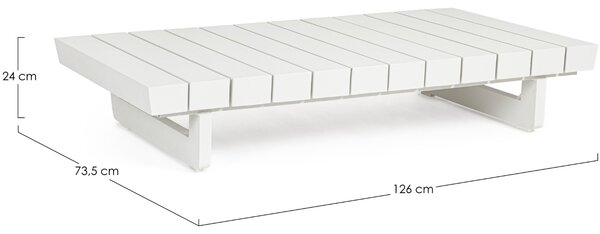Bizzotto Bílý hliníkový zahradní stolek Infinity 126 x 74 cm