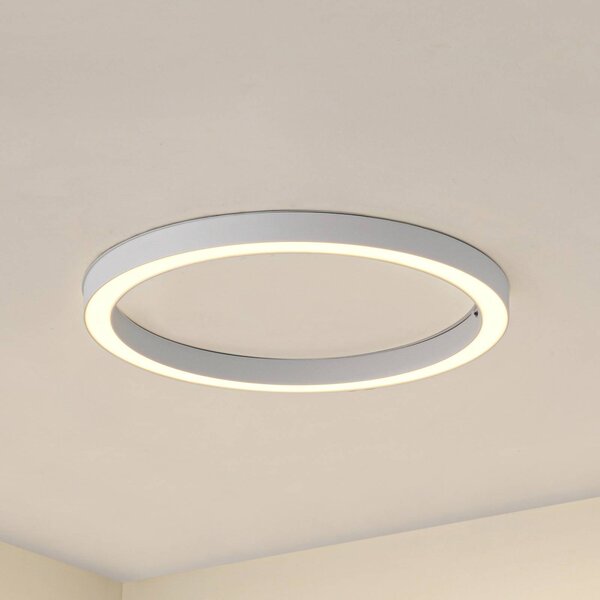 Lucande LED stropní svítidlo Neor, bílé, Ø 60 cm, stmívatelné, stmívatelný, Bílá / opál, Chodba, kov, Moderní