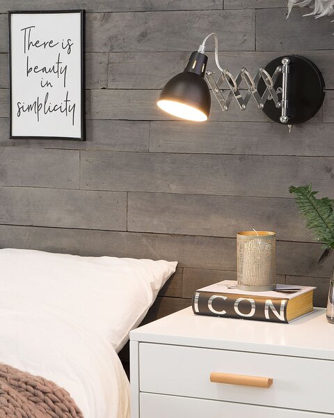 Sada 2 nástěnných lamp HARRINGTON Černá Kov Nastavitelná