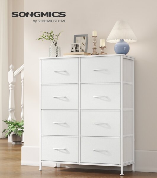SONGMICS Komoda s látkovými zásuvkami Dopi 76,7 cm bílá II