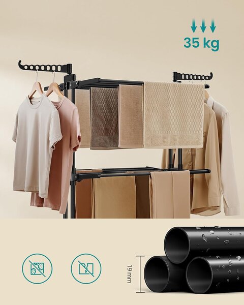 SONGMICS Sušák na prádlo Nehy 173 cm černý