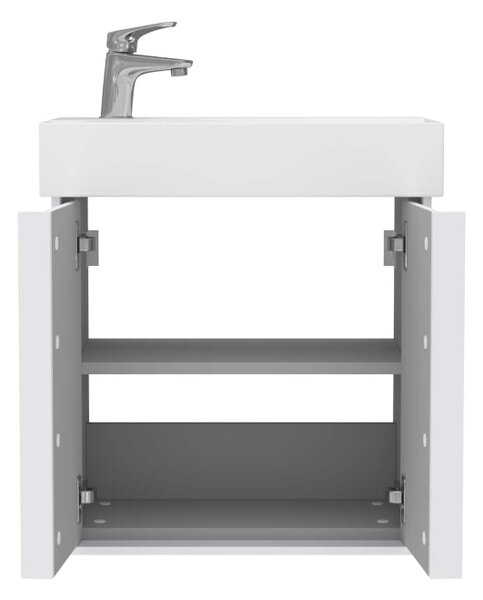Lavedo Quadra White 55 koupelnová skříňka s umyvadlem, lesk