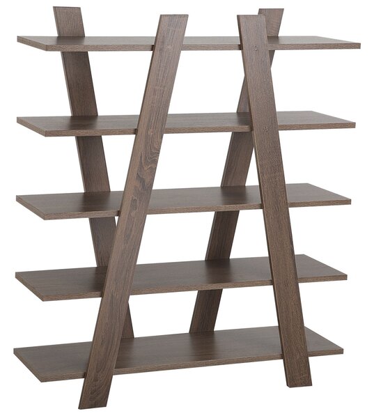Regál s 5 policemi ESCALANTE 116 cm Tmavě hnědá