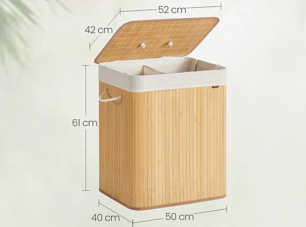 SONGMICS Bambusový koš na prádlo Bradly 120 L hnědý