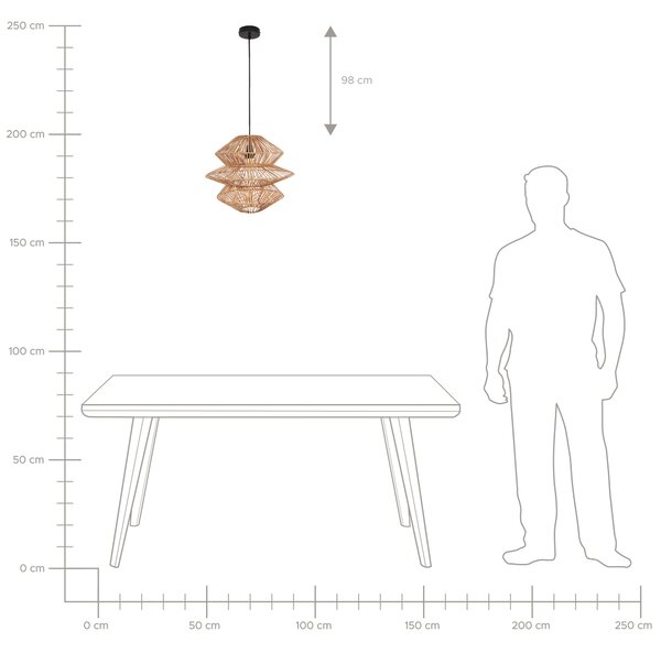 Závěsná lampa ANDUKI Ratan Přírodní
