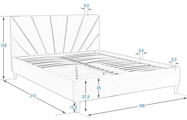 ECOMATRACE Čalouněna postel 140x200 SOLE 11 v béžové barvě s roštem
