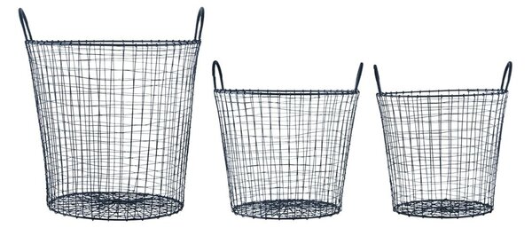 Úložný koš wire černý 3ks