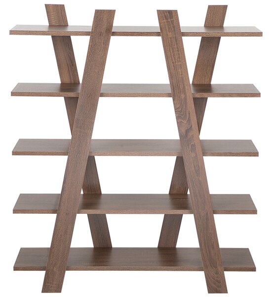 Regál s 5 policemi ESCALANTE 116 cm Tmavě hnědá