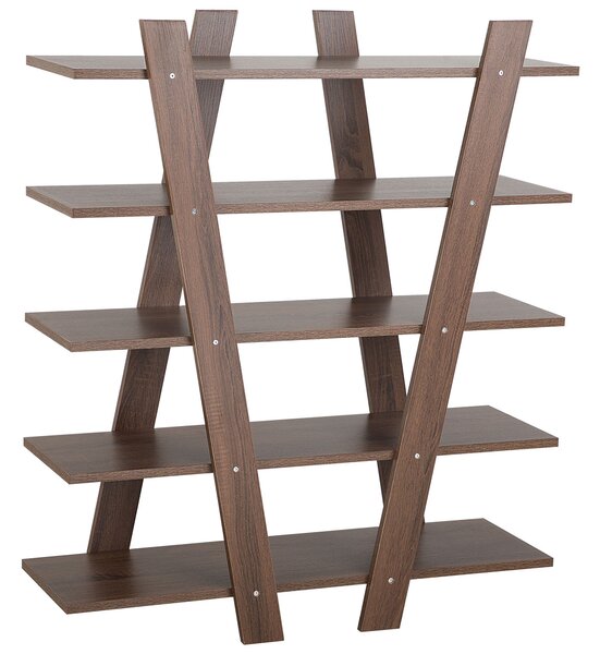 Regál s 5 policemi ESCALANTE 116 cm Tmavě hnědá
