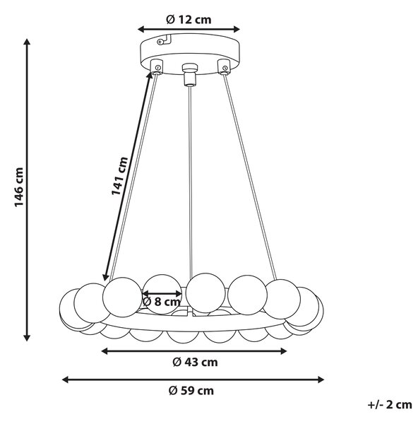 Závěsná lampa GEORGES Kov Zlatá