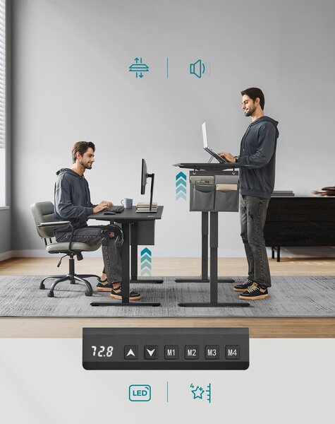SONGMICS Elektricky nastavitelný psací stůl Vasagle Foral 140 cm černý