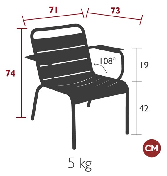 -25 % Dny MOMENTI– Světle šedé zahradní lounge křeslo Fermob Luxembourg