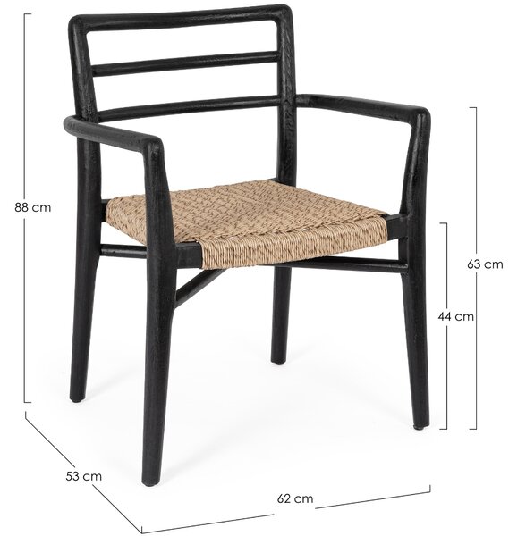 Bizzotto Černá dřevěná zahradní židle Leticia
