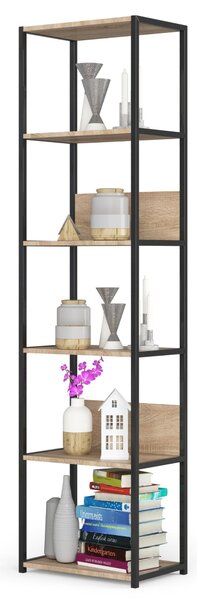 Ak furniture Industriální regál Lamon 50 cm černá/dub sonoma