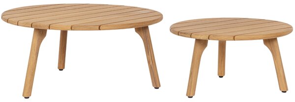 Bizzotto Set dvou dřevných zahradních stolků Garita ⌀ 60/80 cm
