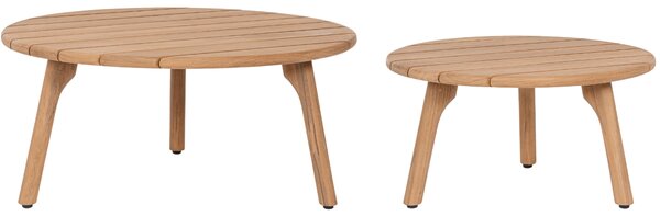 Bizzotto Set dvou dřevných zahradních stolků Garita ⌀ 60/80 cm