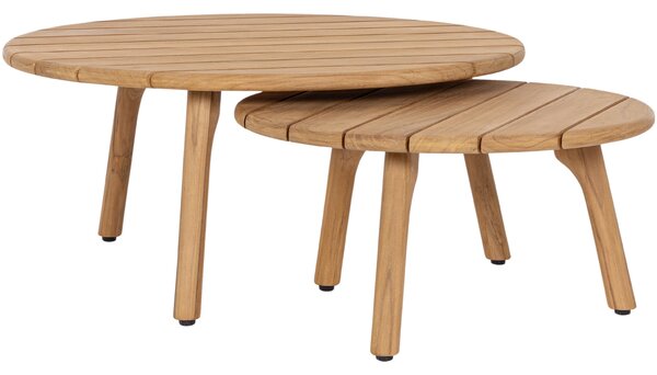 Bizzotto Set dvou dřevných zahradních stolků Garita ⌀ 60/80 cm