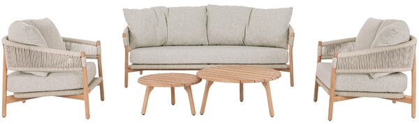 Bizzotto Set dvou dřevných zahradních stolků Garita ⌀ 60/80 cm