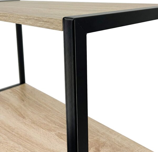 Ak furniture Industriální regál Lamon 80 cm černý/dub sonoma