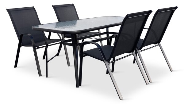 Zahradní jídelní set Porto 150cm + 4x kovová židle Ramada