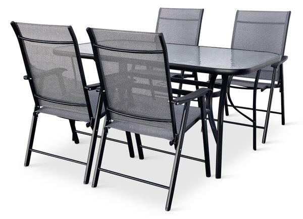 Zahradní jídelní set Porto 150cm + 4x kovová židle Solano