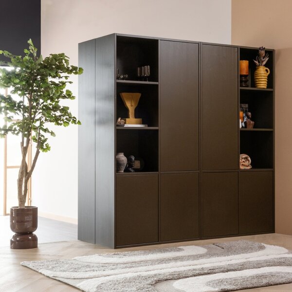WOOOD Hnědá dřevěná modulární skříň Meggy 215 x 108 cm, pravá