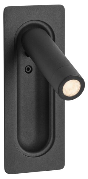Nova Luce Černé kovové nástěnné LED světlo Inlite