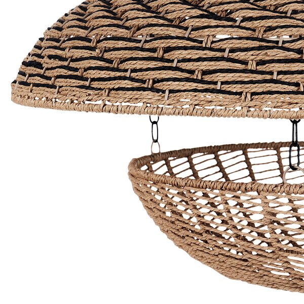 Závěsná lampa KIDEPO Papírové lano Hnědá