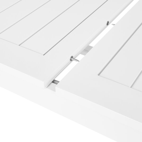 Rozkládací zahradní jídelní stůl SKALOMA 180/240 cm 90 cm Kov Bílá