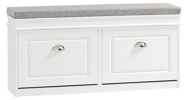 Sobuy Fsr64-W Lavice Se Sedákem Lavice Na Boty Bílá 104X52X24Cm
