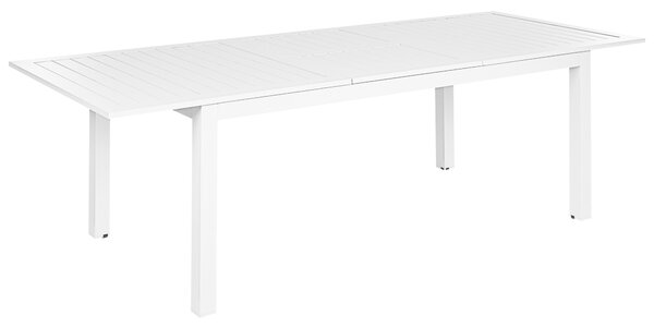 Rozkládací zahradní jídelní stůl SKALOMA 180/240 cm 90 cm Kov Bílá